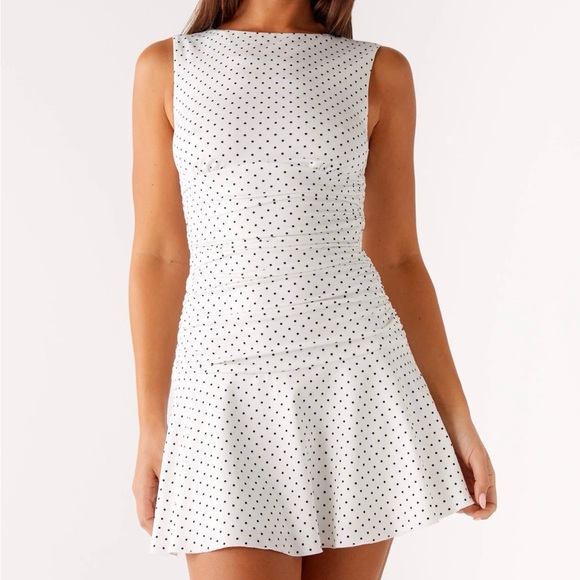 Peppermayo Dresses & Skirts - New Peppermayo White Polka Dot Mini Dress